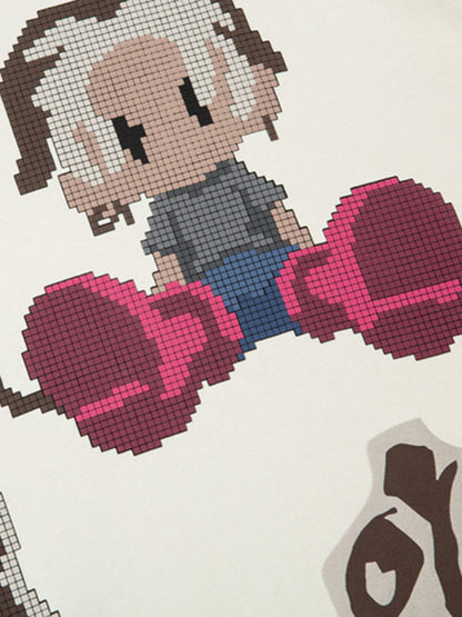 Pixel Art Cartoon Graphic T-Shirt 