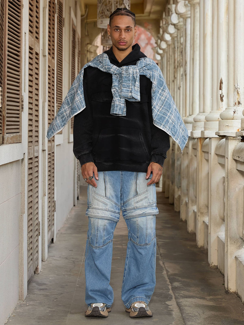 Thesupermade Tie-dye Contrasting Print Pullover Hoodie 
