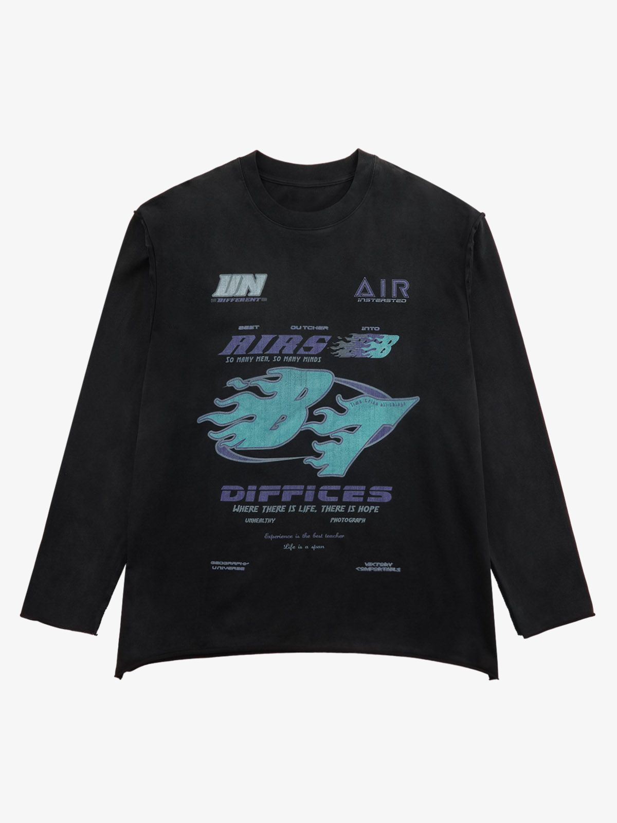 Thesupermade Washed Edge Long Sleeve T-Shirt 