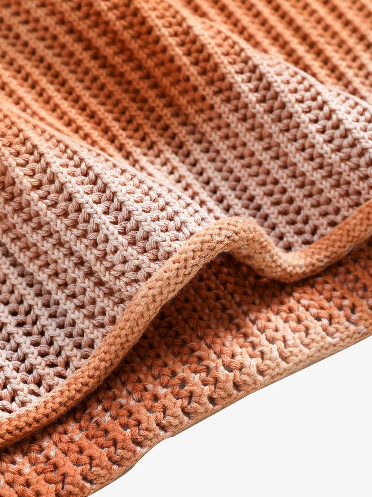Gradient Ombre Knit  Crew Neck Sweater 