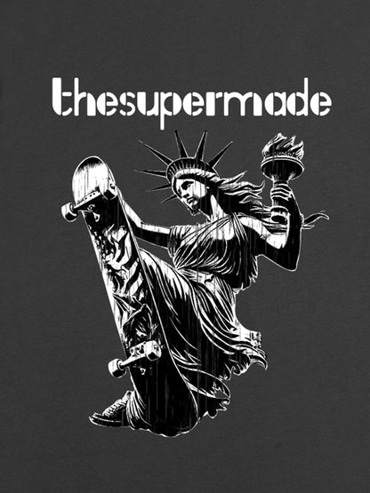 Orginal Funny Statue Of Liberty Print T-shirt 