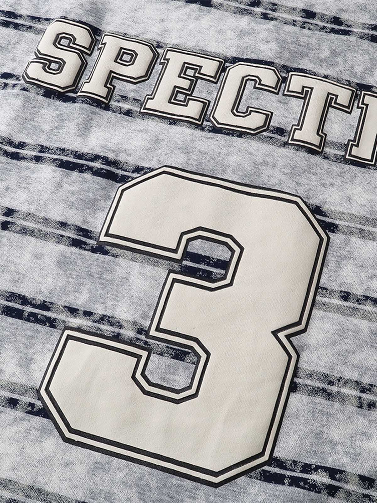 Graphic Lettering Striped Oversized T-Shirt 