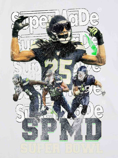 Super Bowl Football Print T-shirt - 2309 