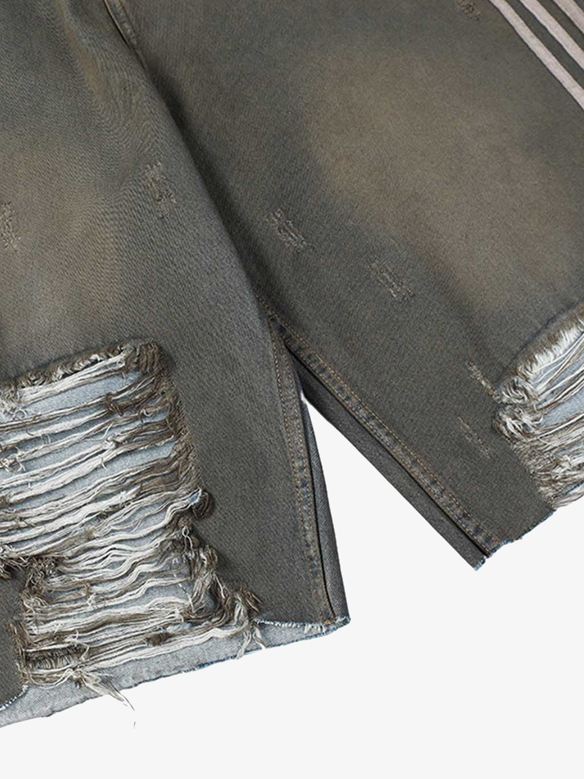 Ripped Dirty Dyed Stripped Jorts 