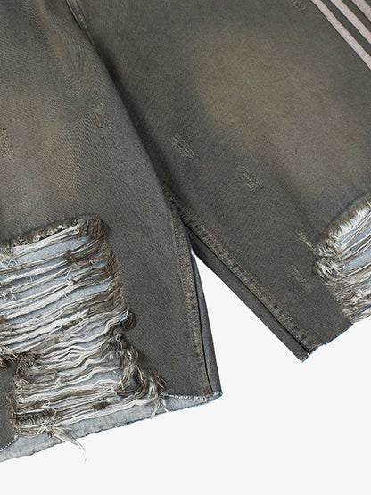 Ripped Dirty Dyed Stripped Jorts 