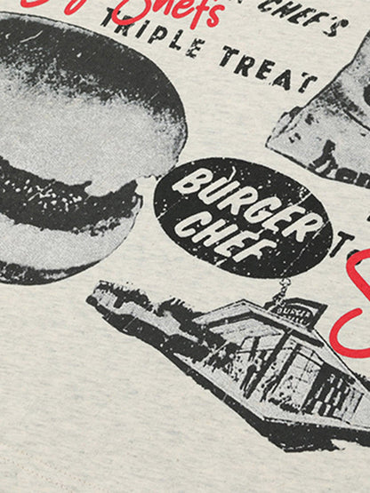 Retro Hip-hop Black And White Sticker T-shirt 
