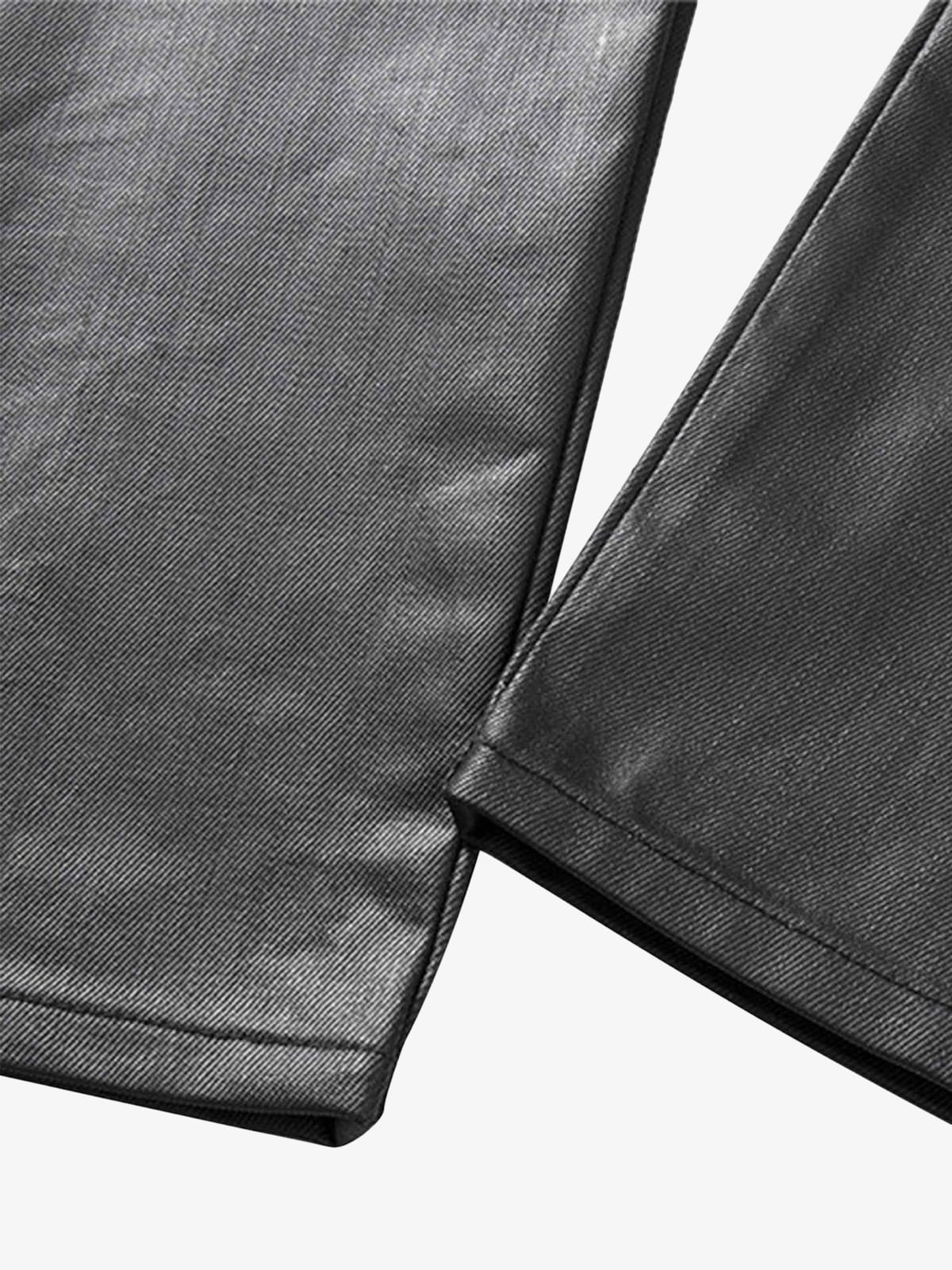 Thesupermade Retro Zipper Pocket Slim Straight Pants 