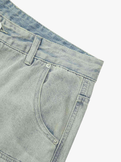 Thesupermade Retro Washed Hip-Hop Shorts 