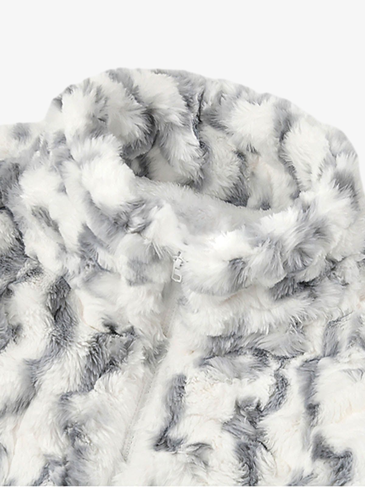 Tie-Dye Stand Collar Sherpa Jacket 
