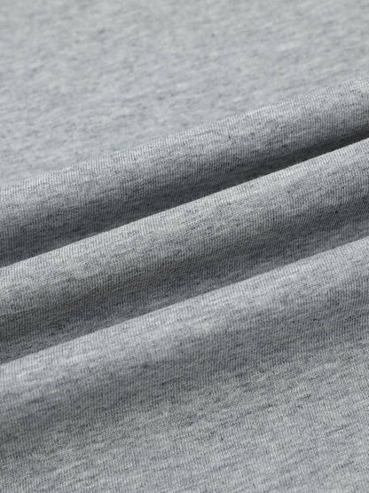 Retro Contrast Color Stitching Embroidered Letter T-shirt 