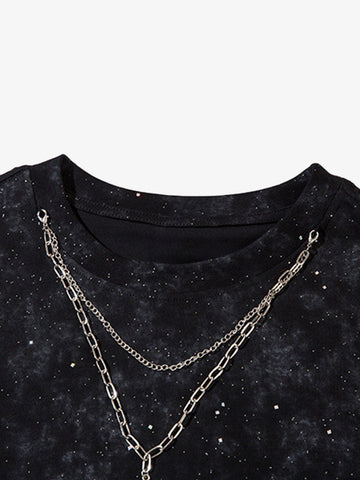 Retro Rhinestone Cross Chain Vest 