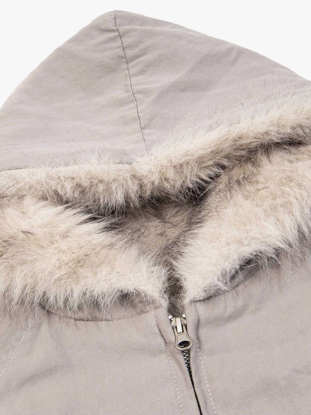 Patchwork Fur Hooded Quilted Jacket 