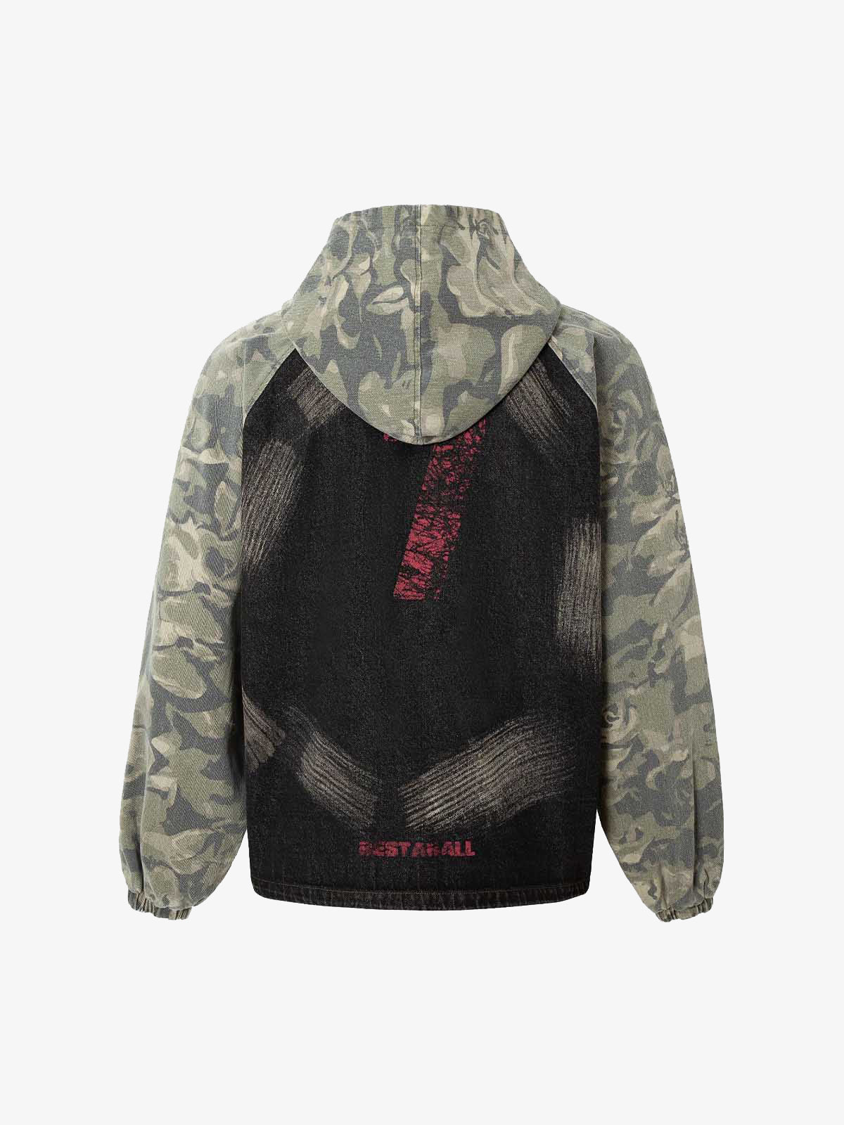 Graffiti Camouflage Patchwork Hooded Jacket 