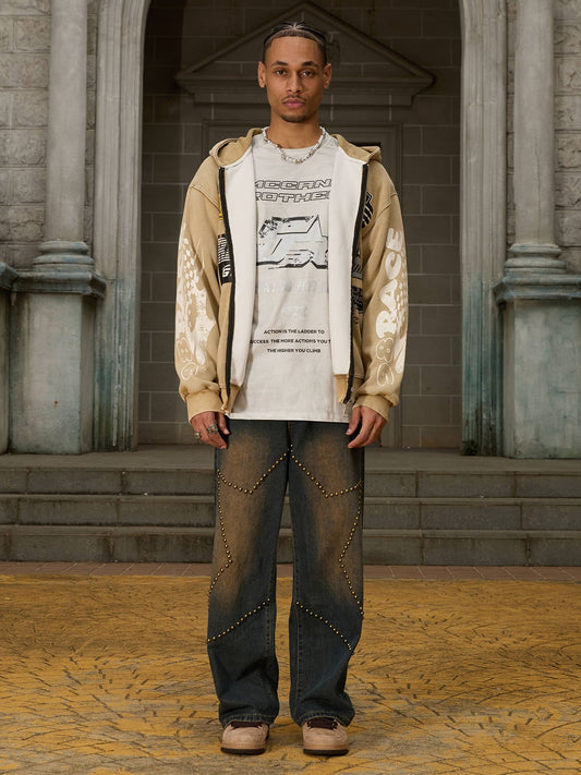 Thesupermade High Street Hip-hop Patchwork Long-sleeved T-shirt - 2269 