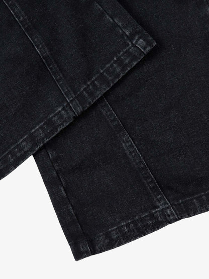Deconstructed Split Pleated Pocket Cargo Jeans 