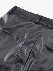 Thesupermade Punk Style Pleated Leather Pants - 2195 