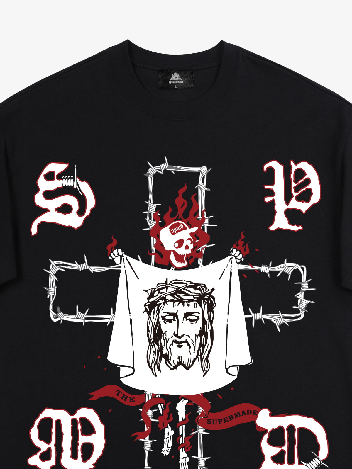 Original Skull and Jesus  Print T-Shirt 