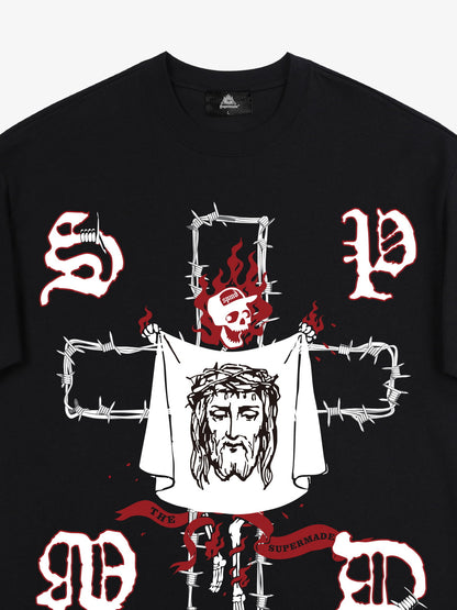 Original Skull and Jesus  Print T-Shirt 