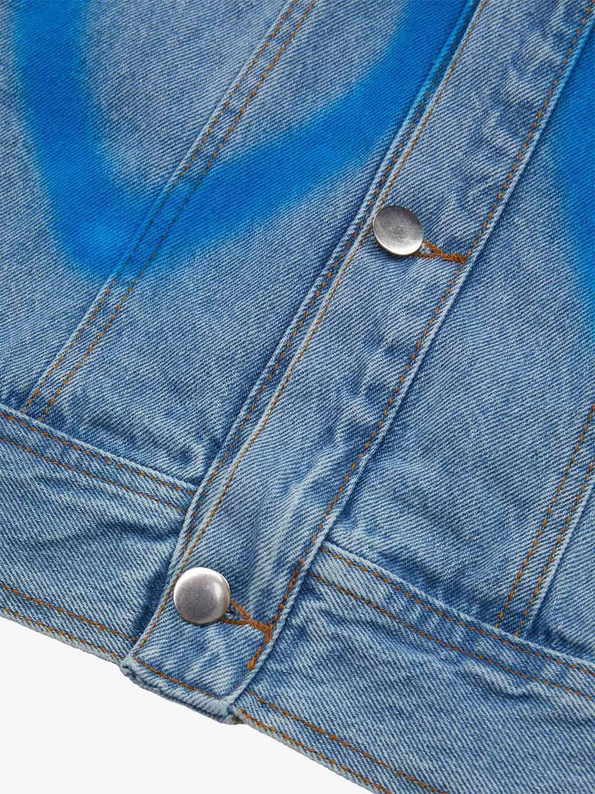 American Spray-painted Love Sleeveless Denim Jacket - 1972 