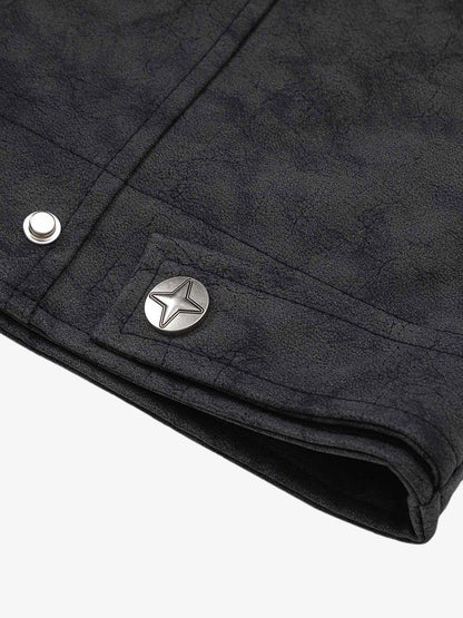 Matte PU Moto Leather Jacket 