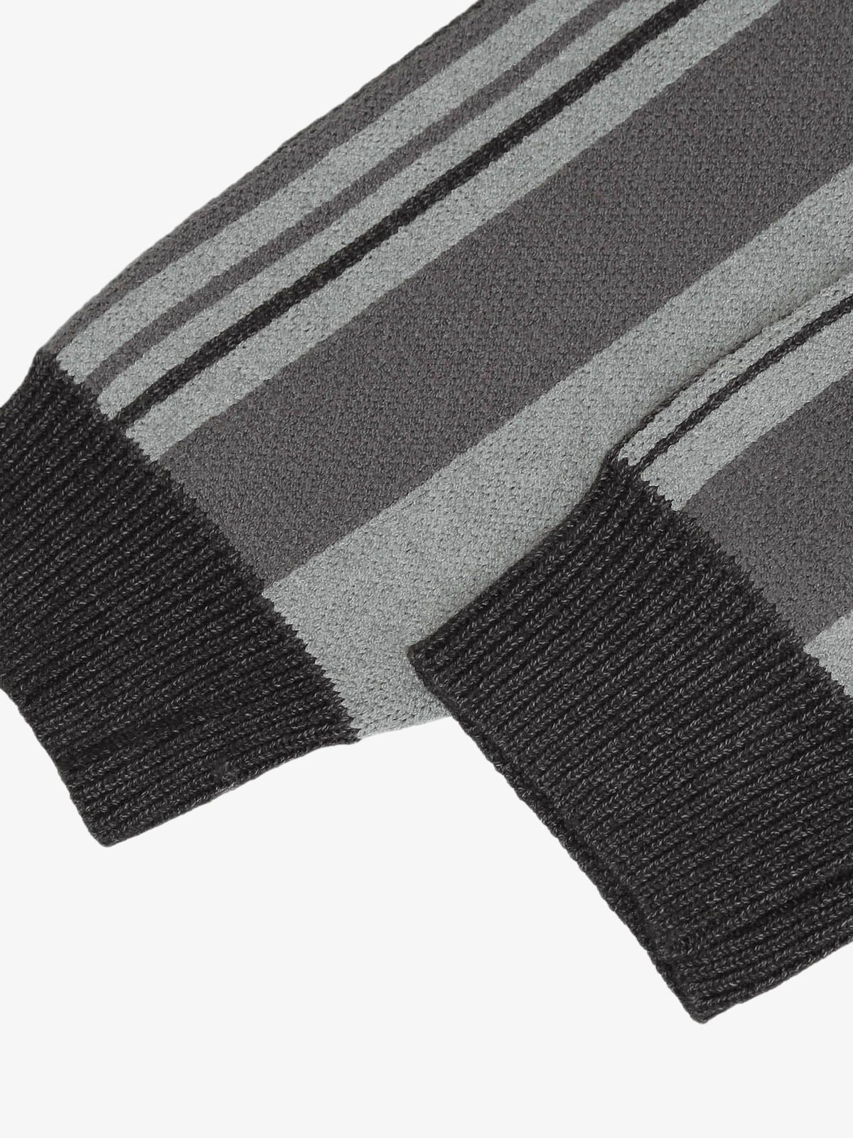 Thesupermade Striped Embroidered Knit Polo Sweater 