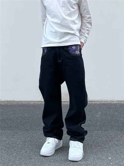 Thesupermade Petal Letter Straight Jeans 
