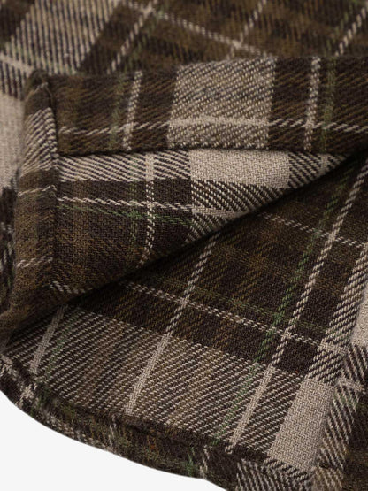 Retro Ripped Patchwork Long Sleeve Plaid Shirt 