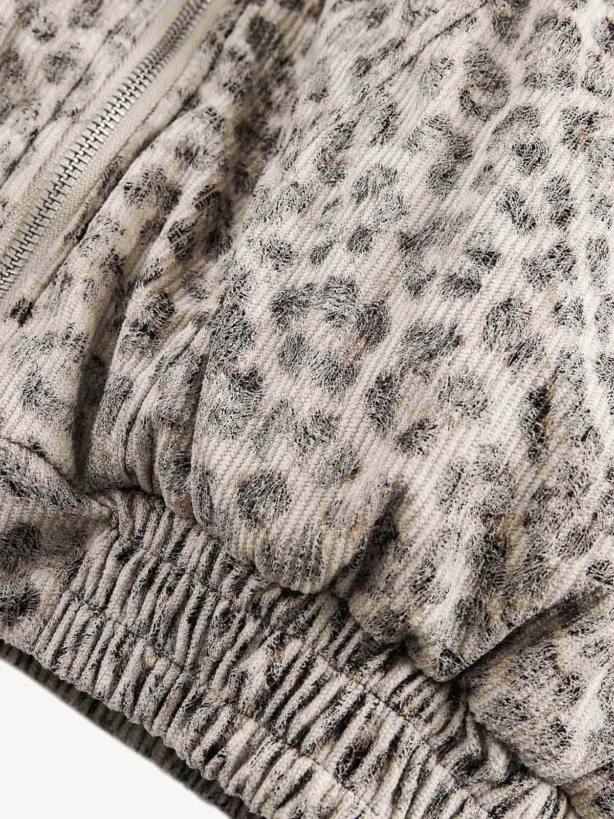 Cotton Cheetah Print Mink Fur Hooded Jacket - 2270 