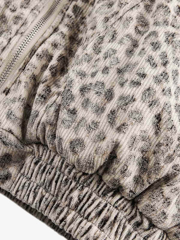 Cotton Cheetah Print Mink Fur Hooded Jacket - 2270 