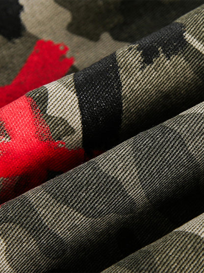 Graffiti Camouflage Baseball Bomber Jacket 