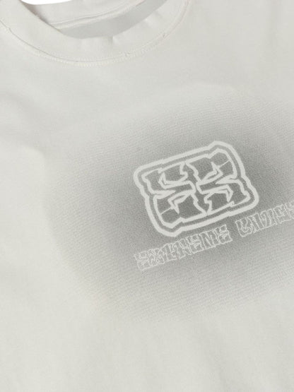 Washed  Patch Embroidery T-shirt 
