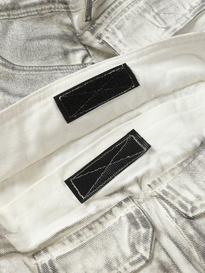 Distressed Multi-Pocket Cargo Shorts 