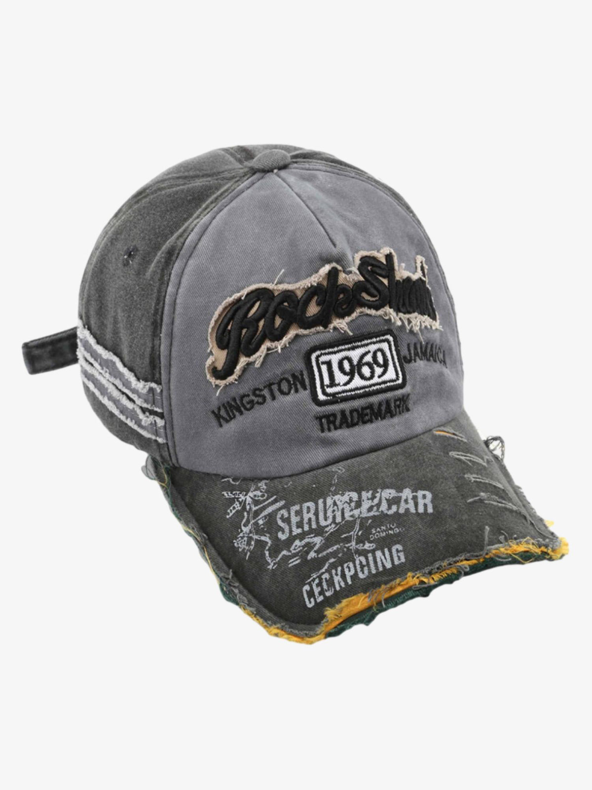 ★REST&RECREATION☆DENIM LOGO CAP TWINBUTA Washed Embroidered LOGO Denim Cap
