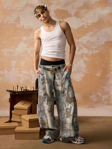 RO Style Washed Barrel Jeans - 2421 