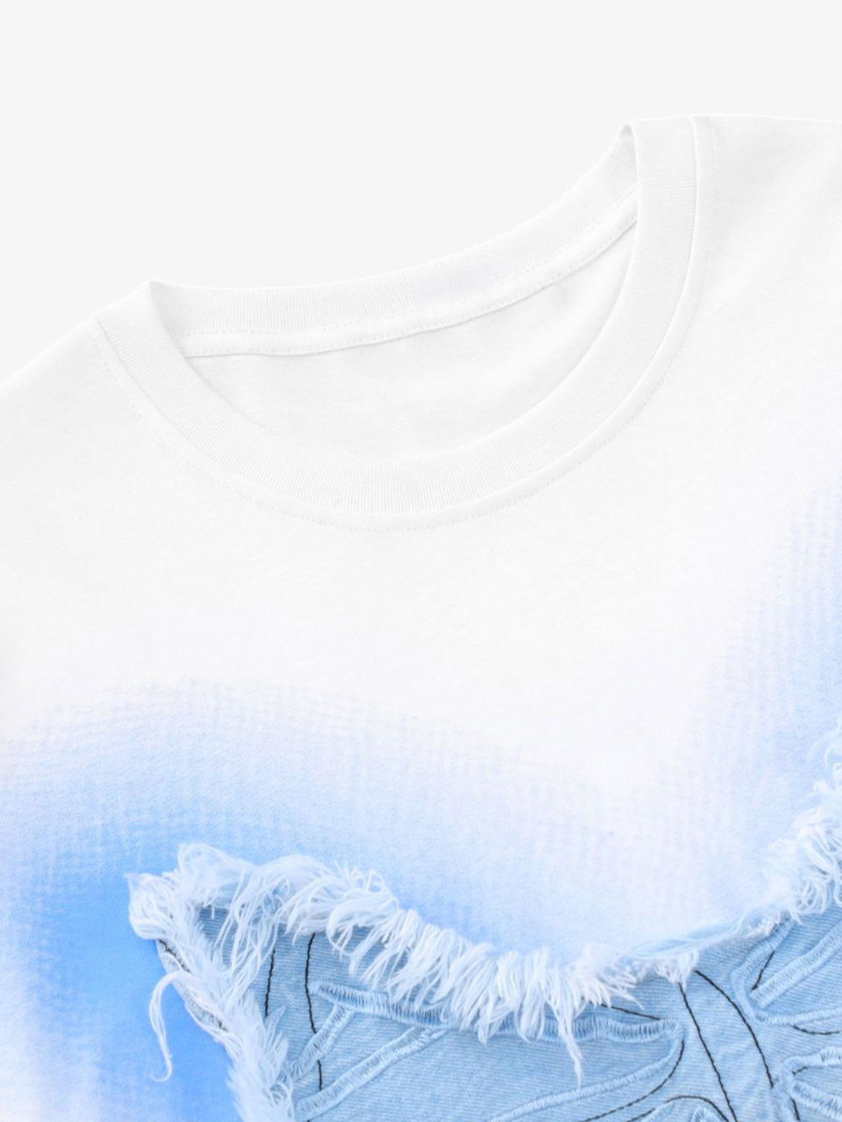 Butterfly Patch Embroidered Graphic T-Shirt 