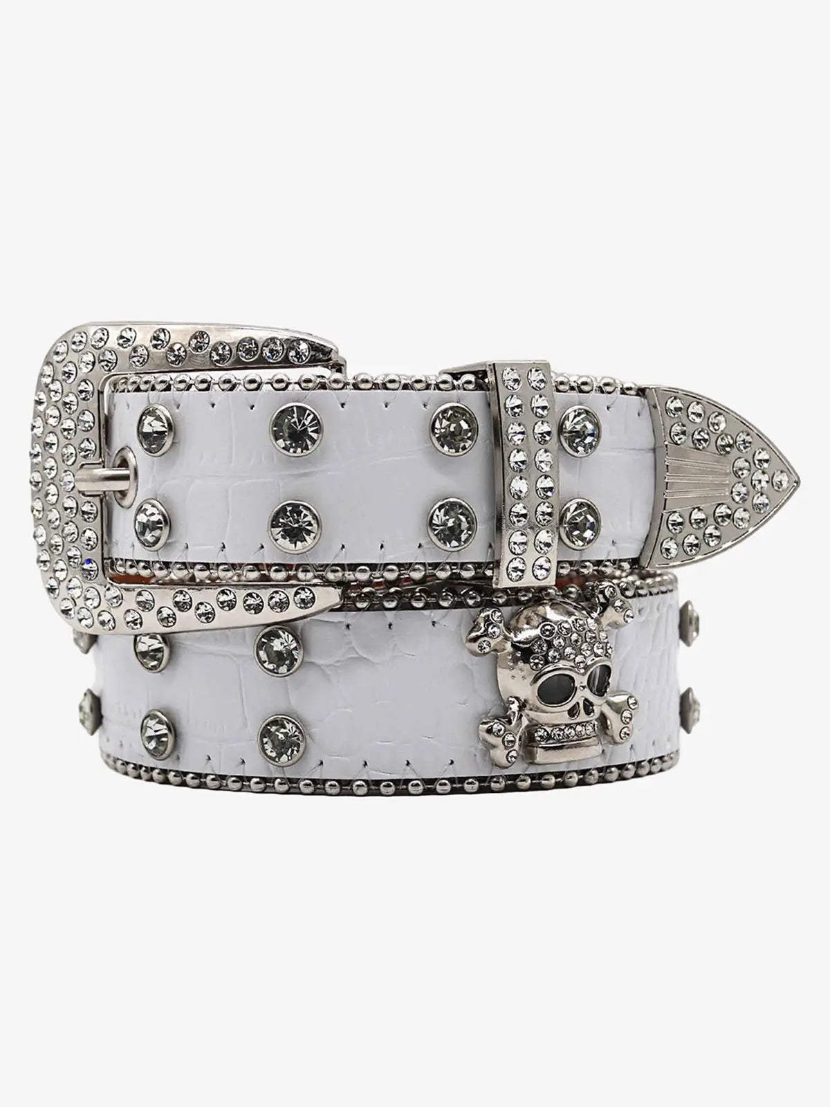 Thesupermade Rhinestone Skull Belt - 1668 