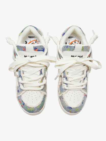 Destruction Series Tassel Contrast Color Sneakers - 2356 