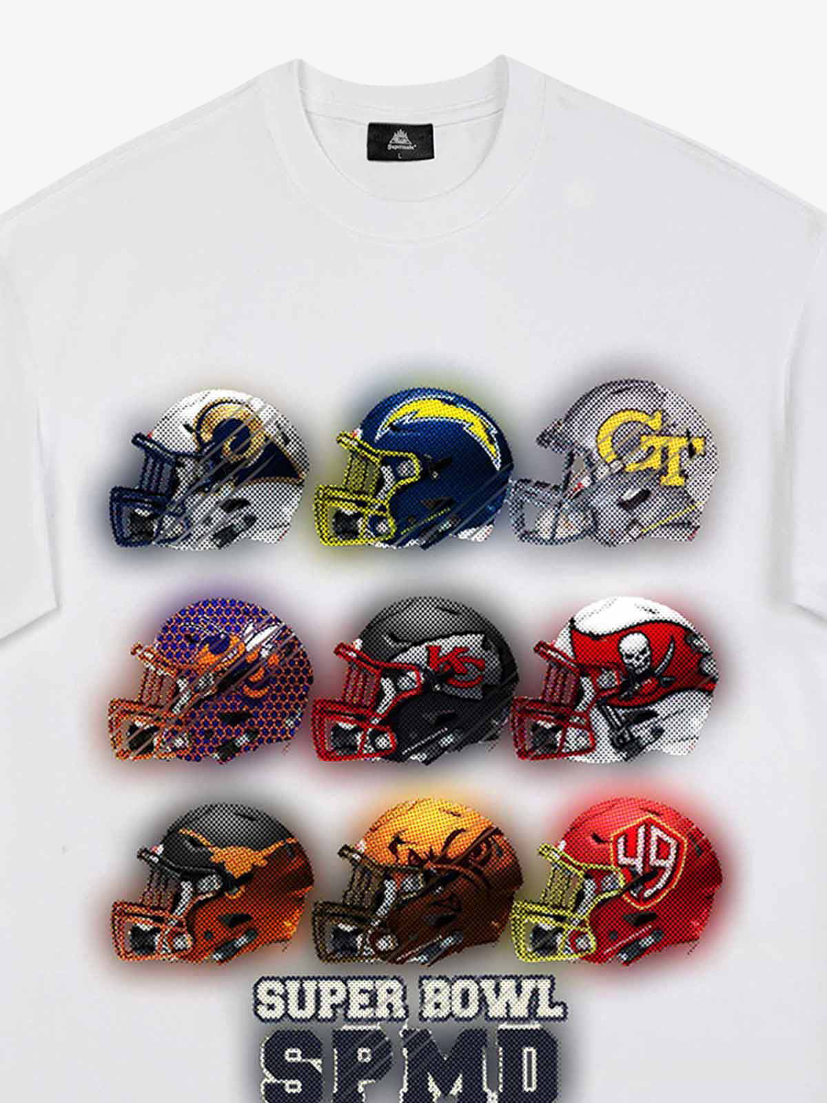 Super Bowl Football Helmet Print T-shirt - 2310 