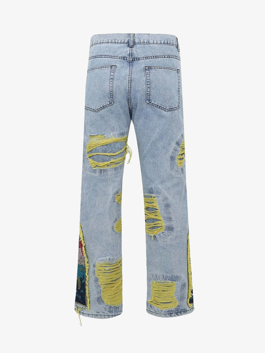 Thesupermade Plum Embroidery Jeans - 1618 