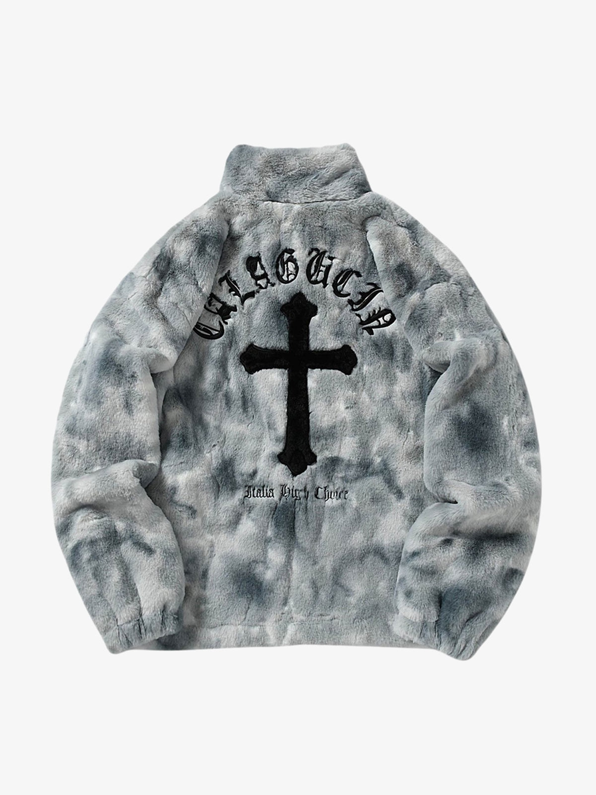 Heavy-Duty Faux Lambswool Tie-Dye Urban Jacket - 1558 