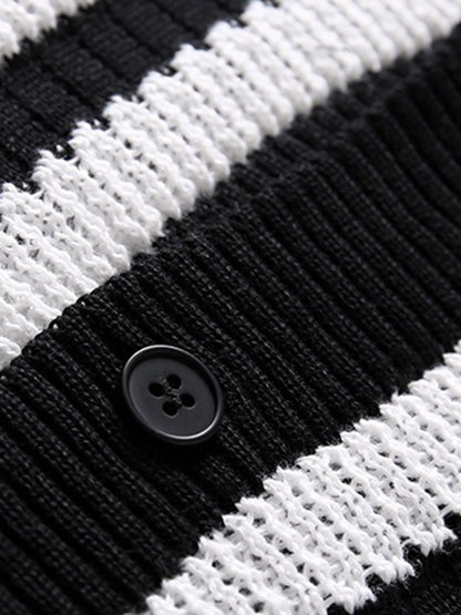 Cleanfit Striped Knit Cardigan Shirt 