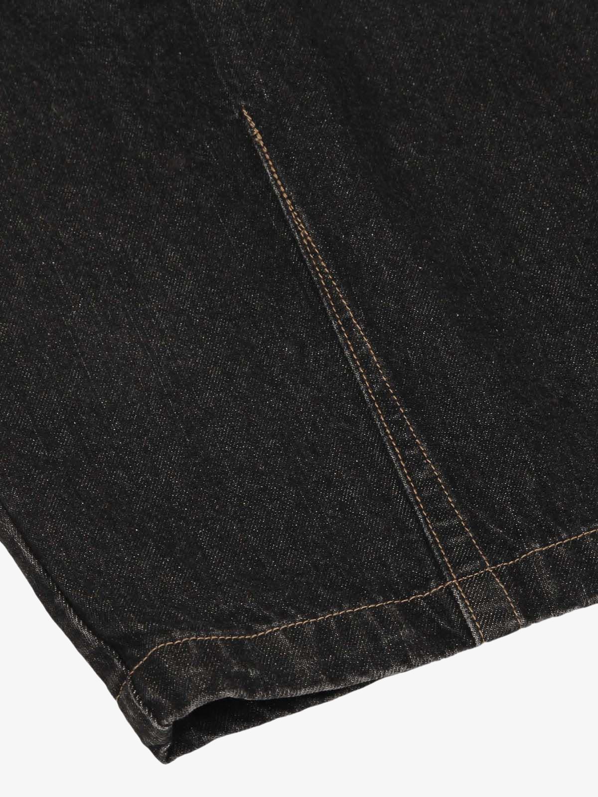 Patchwork Plaid Pleated Baggy Barrel Jeans - 2334 