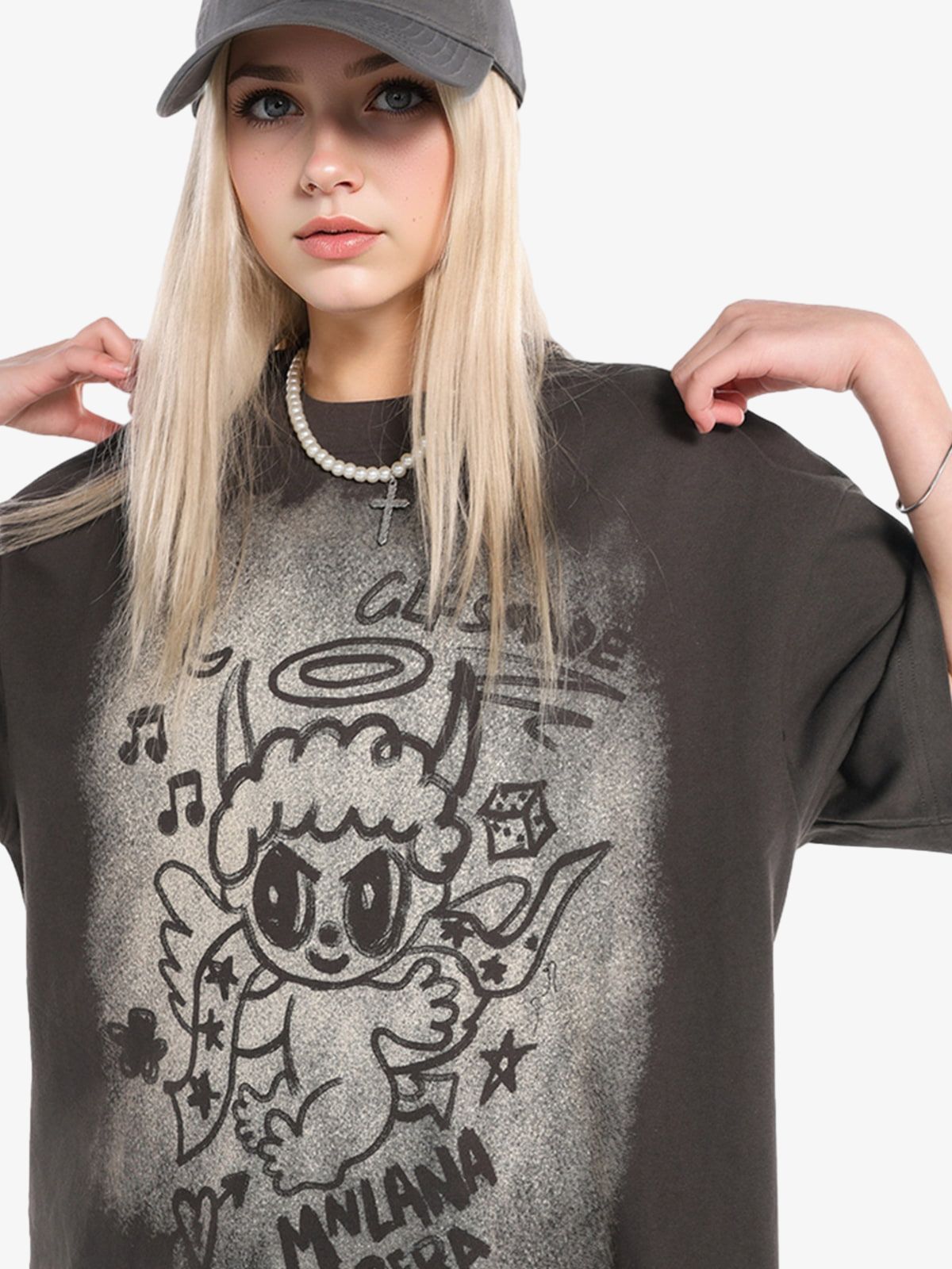 Oversized Angel Graphic T-Shirt 