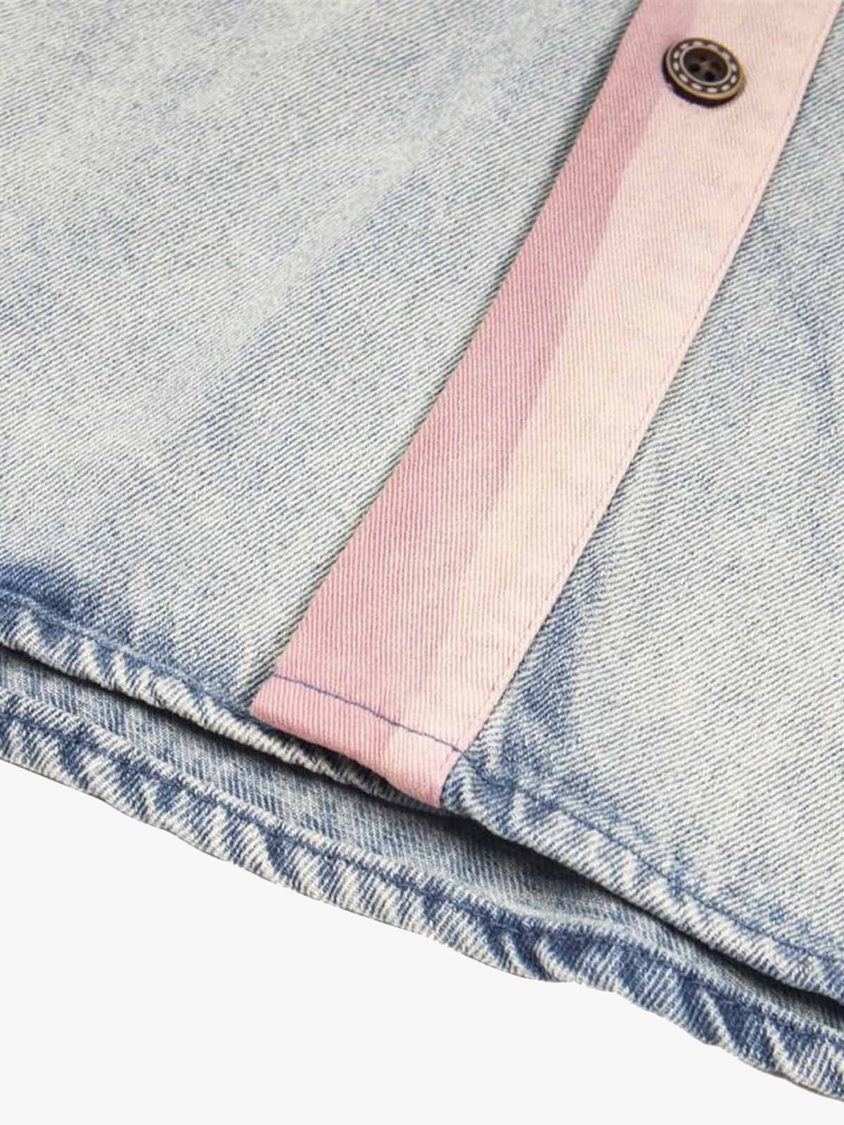 Embroidered Patch Denim Shirt 