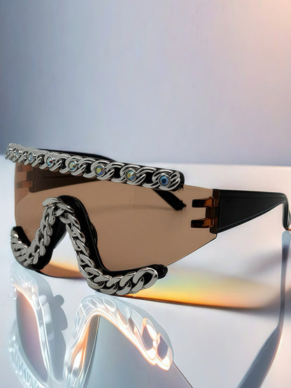 Chain-Embellished Sunglasses 