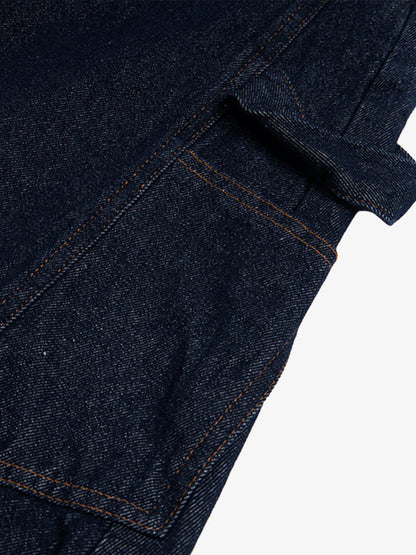 Button Embroidered Barrel Jeans 