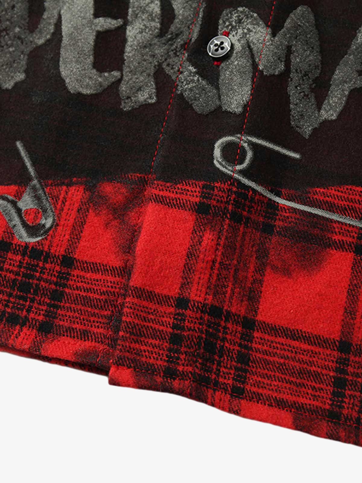 Street Creative Pin Print Plaid Shirt 