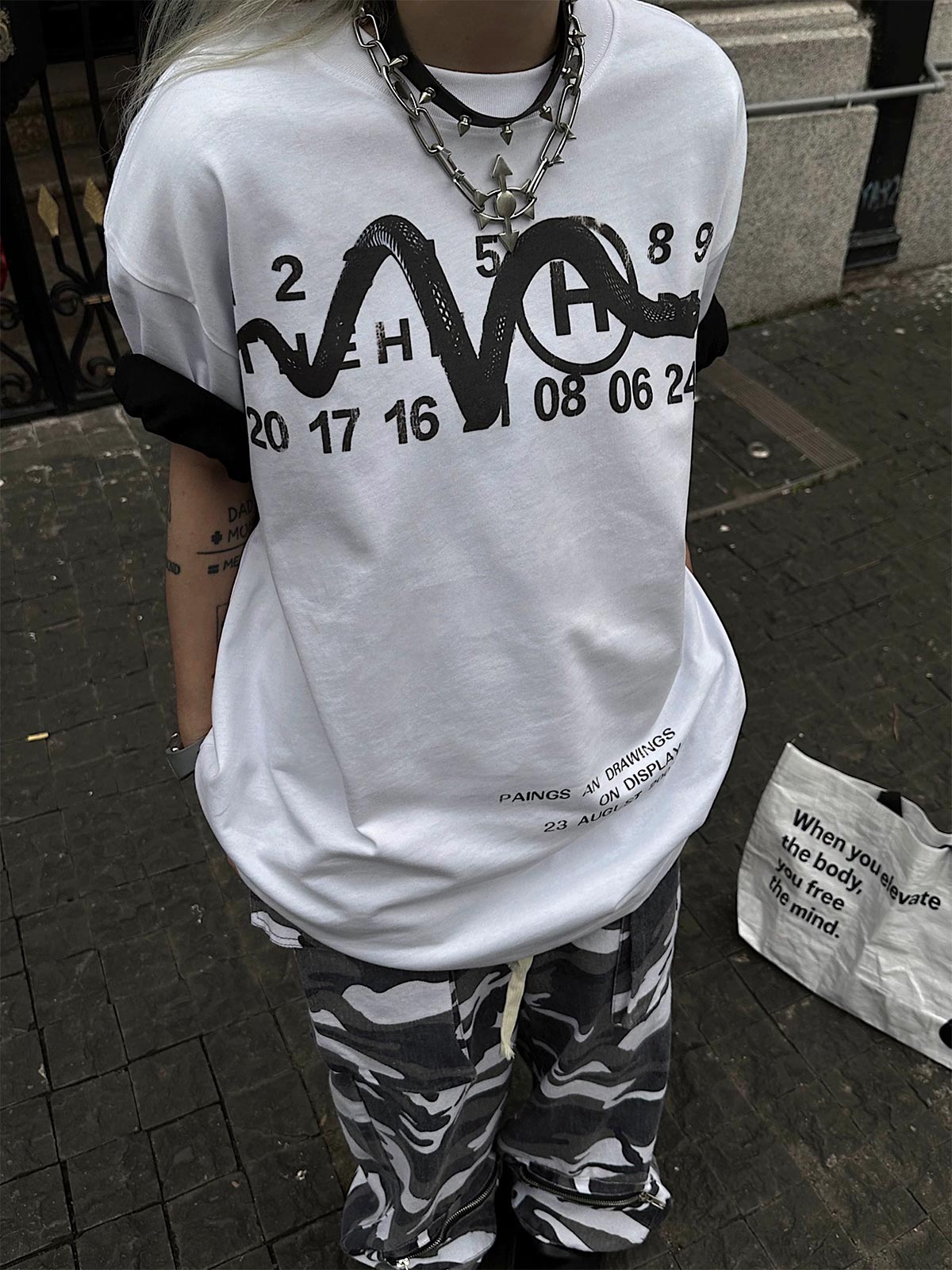 Thesupermade Washed Digital Art Street Rap T-Shirt 