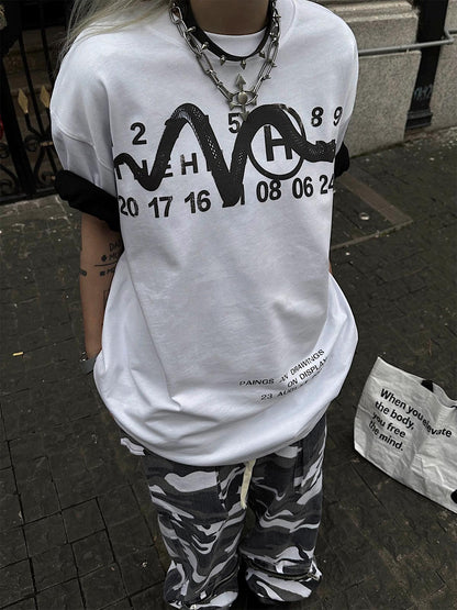 Thesupermade Washed Digital Art Street Rap T-Shirt 