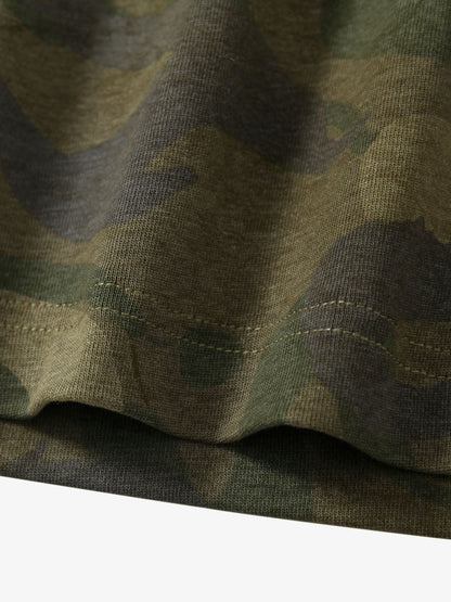Camouflage Spliced Faux Two-Piece Long-sleeve T-shirt 